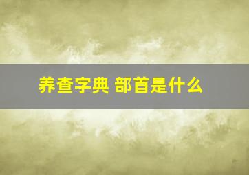 养查字典 部首是什么